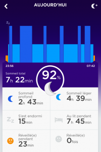 Appli Jawbone - Sommeil